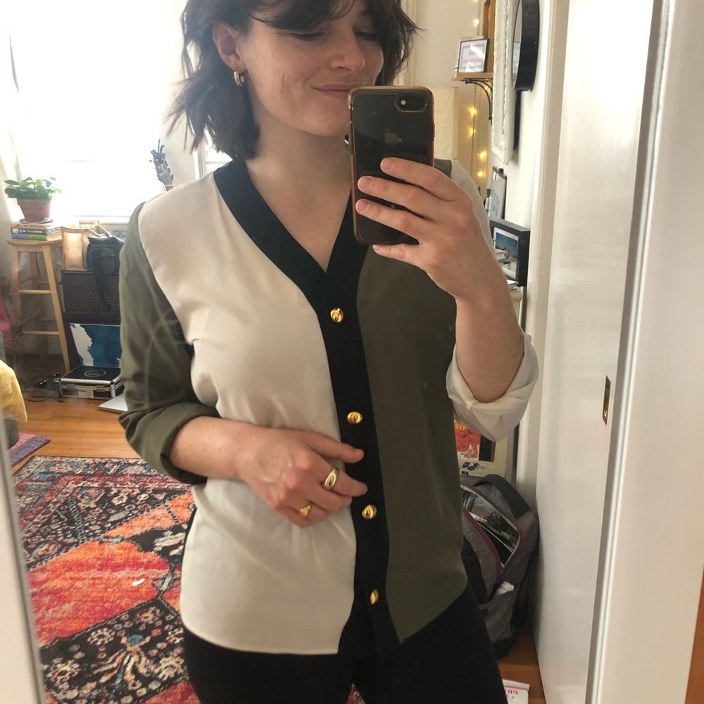 Vintage Colorblock Blouse